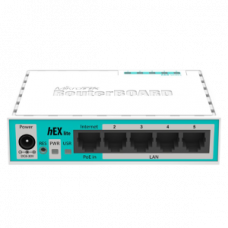 MikroTik hEX lite Small 5-Port Router, PoE in, MPLS, RouterOS, white