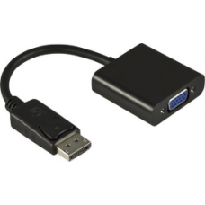 DELTACO DisplayPort to VGA-adapter, Full HD at 60Hz, black, 0,2m, 20-pin male - 15-pin female